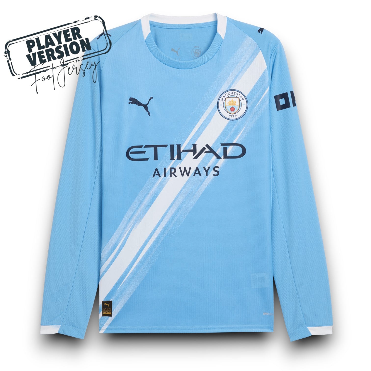 Manchester City Player Home Jersey 2025/26 Long Sleeve