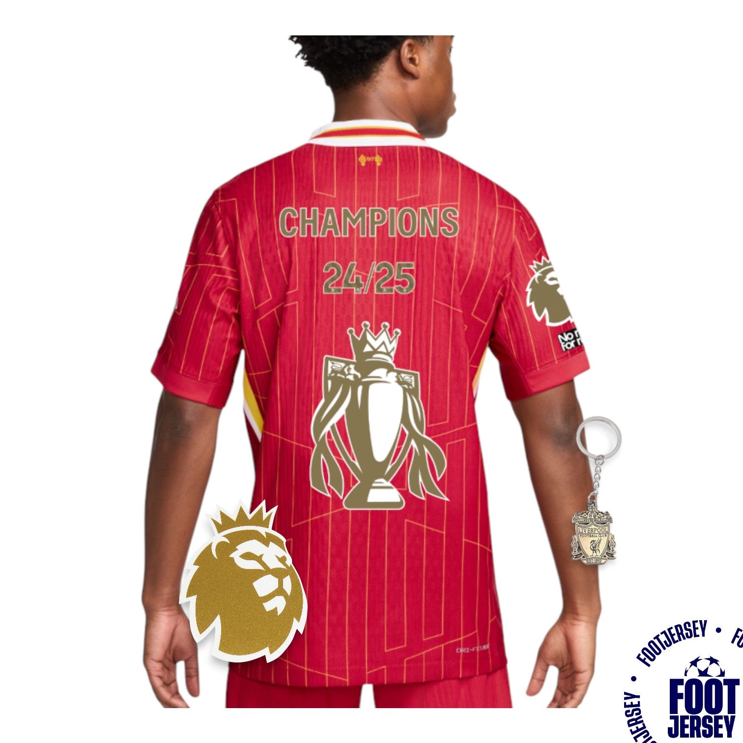 Liverpool Home Jersey 2024/2025 - CHAMPIONS 24/25 & Gold Trophy