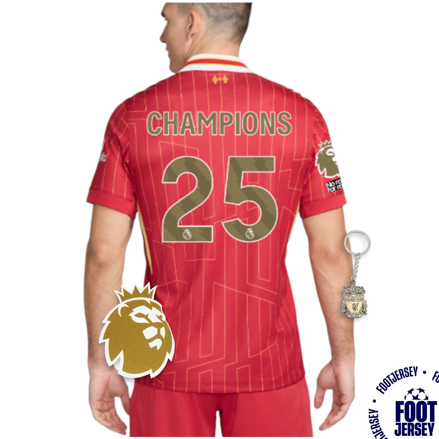 Liverpool Home Jersey 2024/2025 - CHAMPIONS 24/25 & Gold Trophy