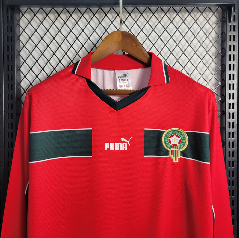 Morocco 1998 Away Red Retro Jersey - Long Sleeve