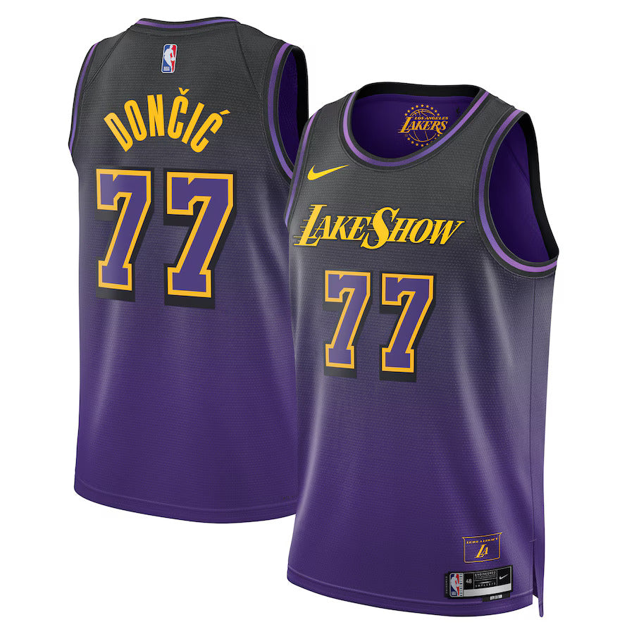 Luka Don������������������i������������������ - Los Angeles Lakers City Edition 2024 NBA Jersey - Purple - Unisex